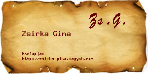 Zsirka Gina névjegykártya